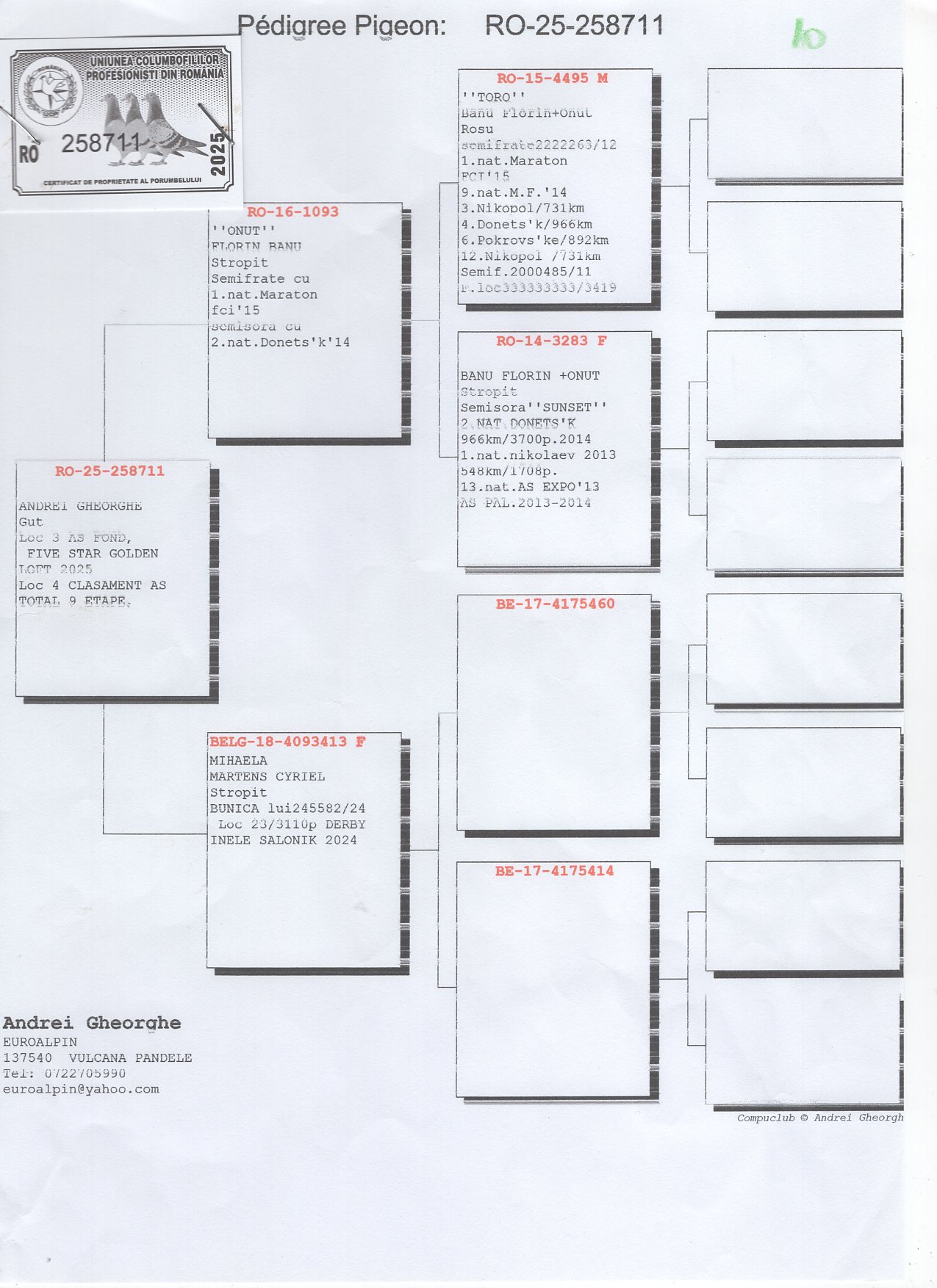 10	place Super Derby Halkidiki (554 km)	ANDREI GHEORGHE	258711	25					
