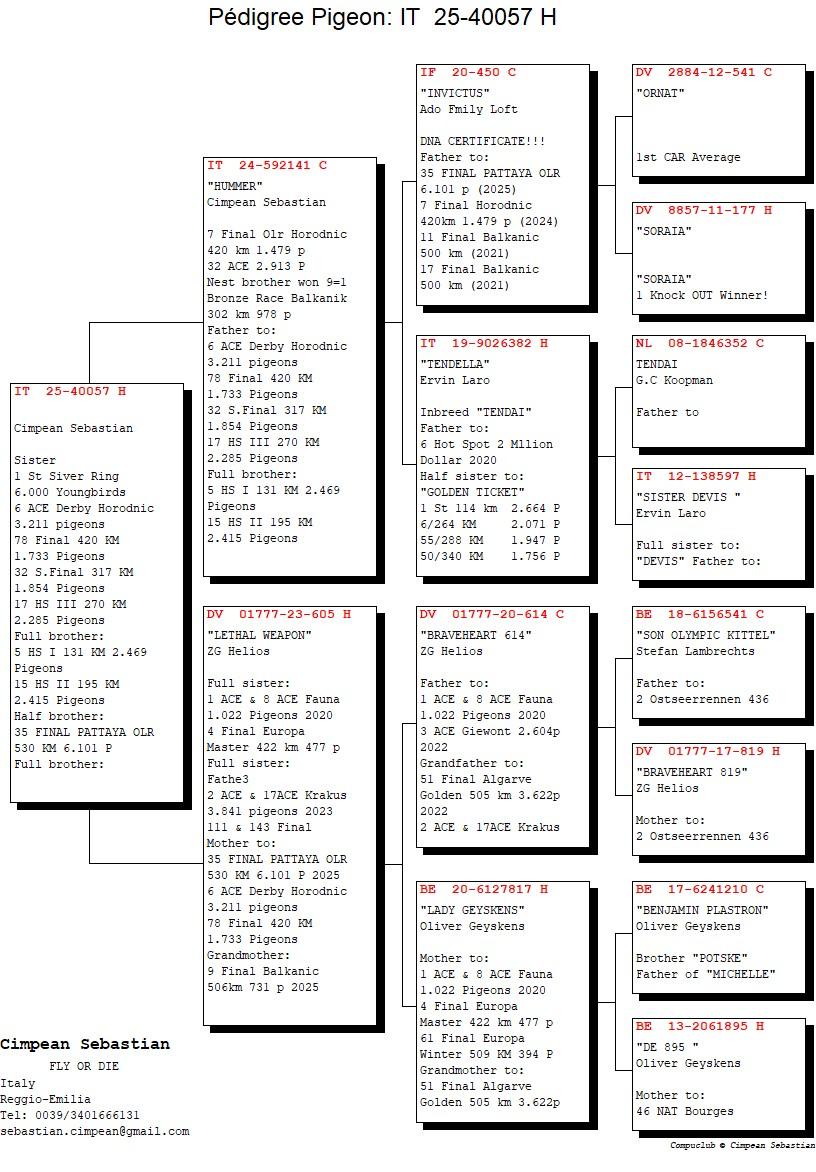 104	Final Race (506 km) 	 CIMPEAN SEBASTIAN	 IT 40057	