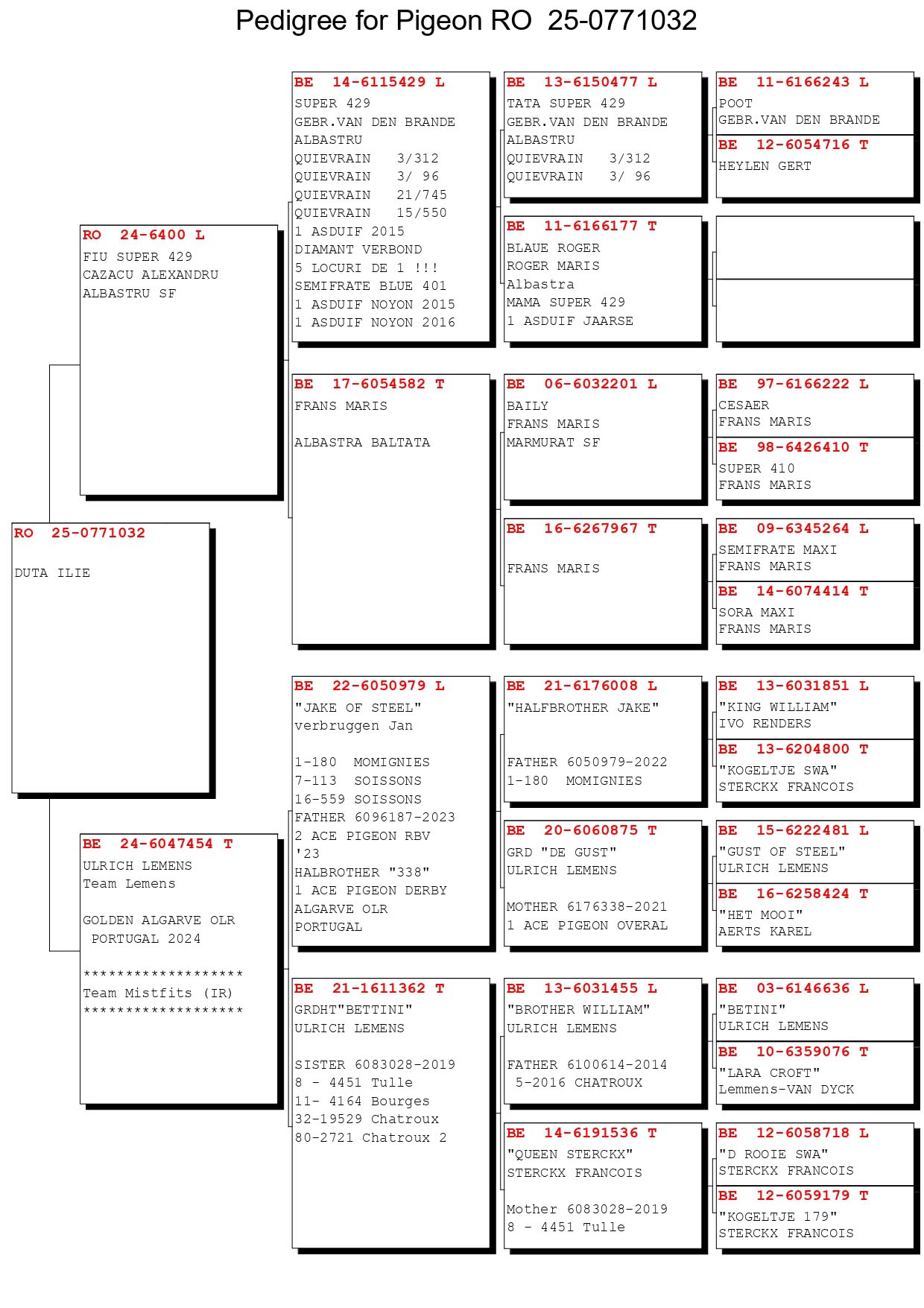 171	Final Race (506 km) 	 DUTA ILIE	 RO 771032	