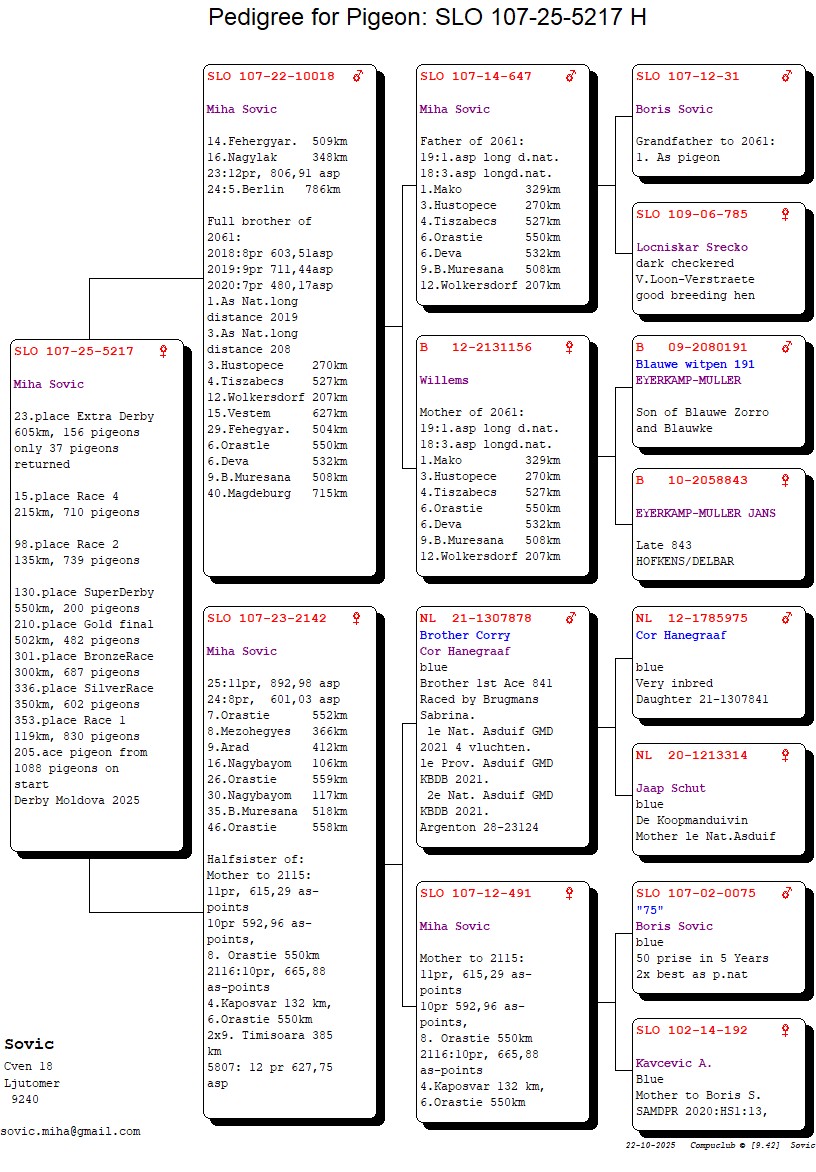 23	place Extra Super Derby (605 km) 	 Miha Sovic	 SLO-25-107-5217	