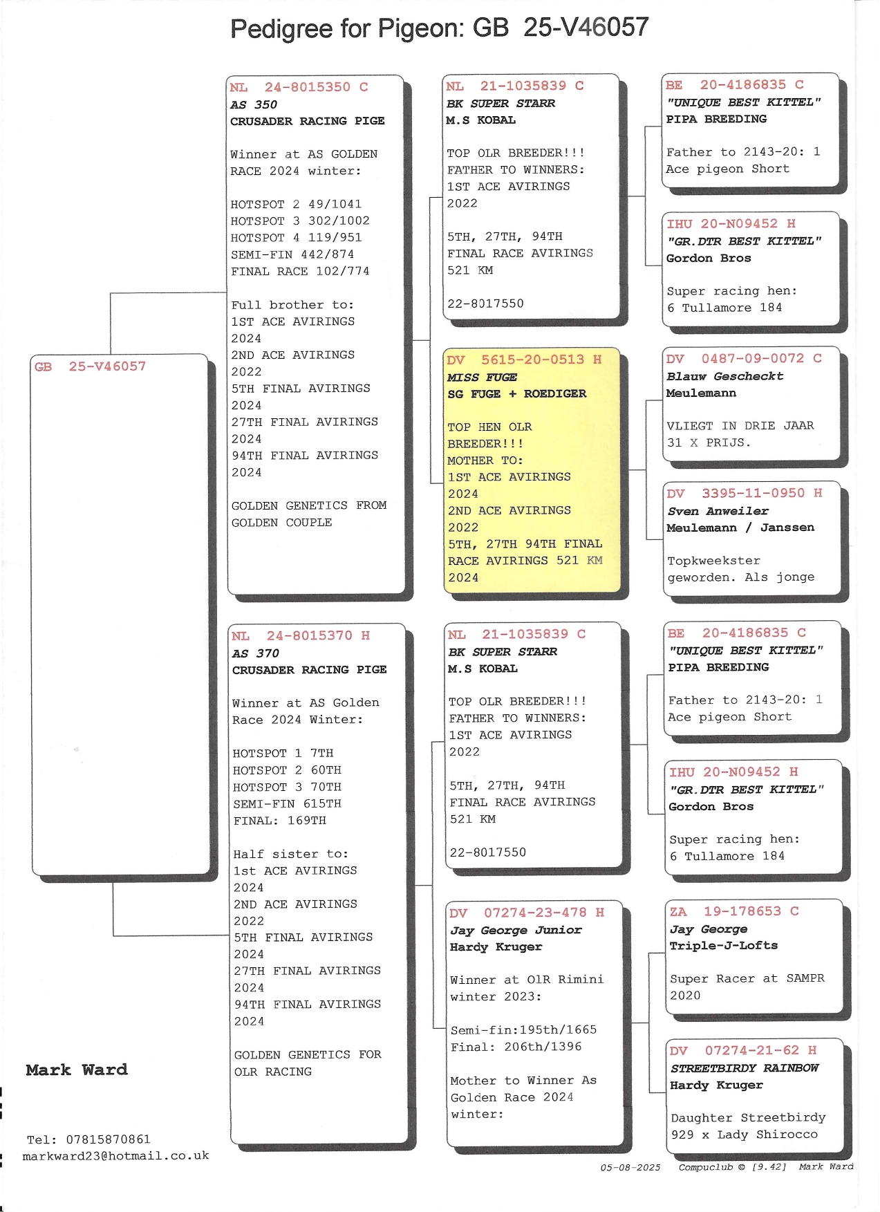 28	FINAL RACE (515 km) 	 TINKS TREASURE	 GB-25-V46057	