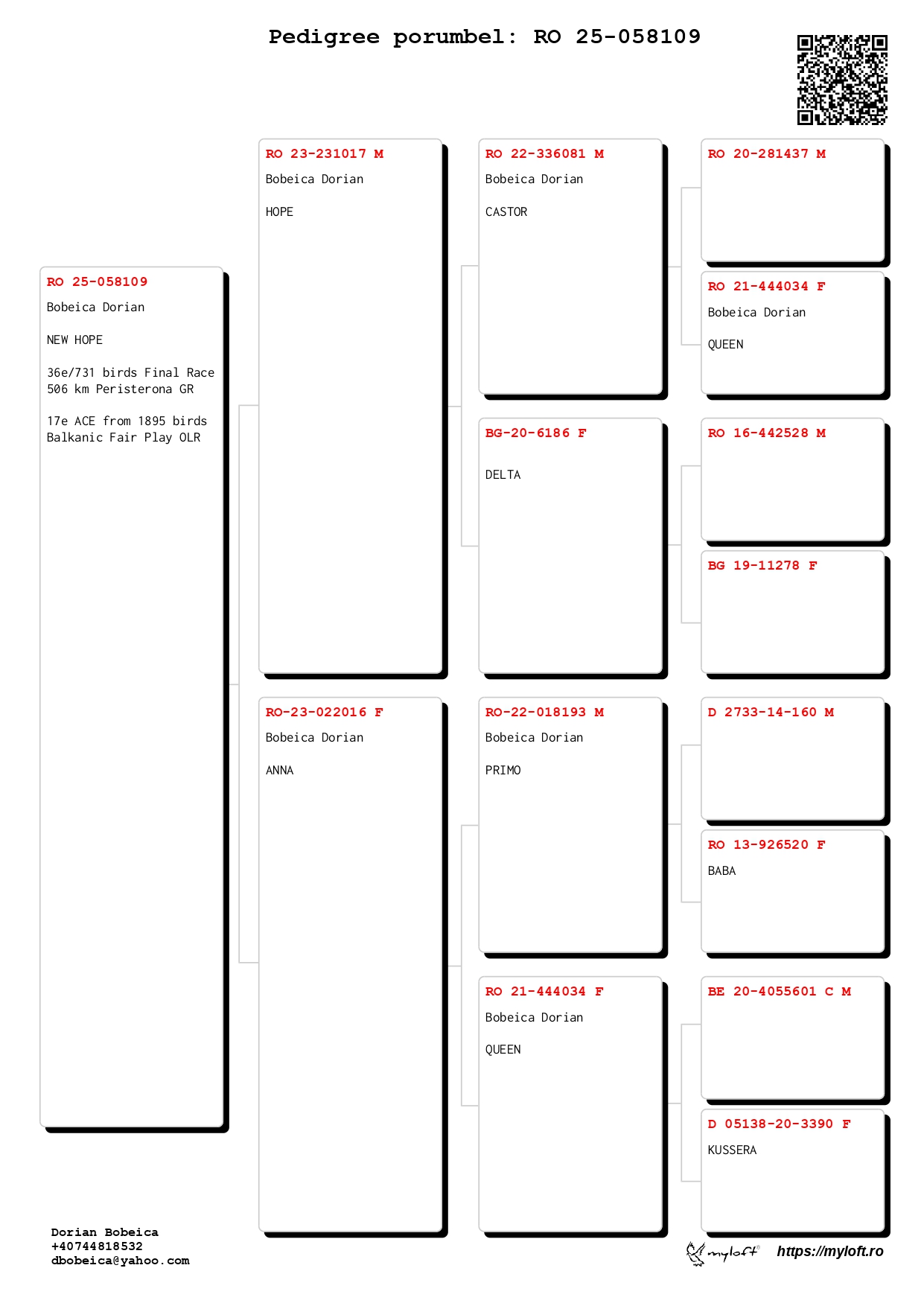 36	Final Race (506 km) 	 BOBEICA DORIAN	 RO 58109	