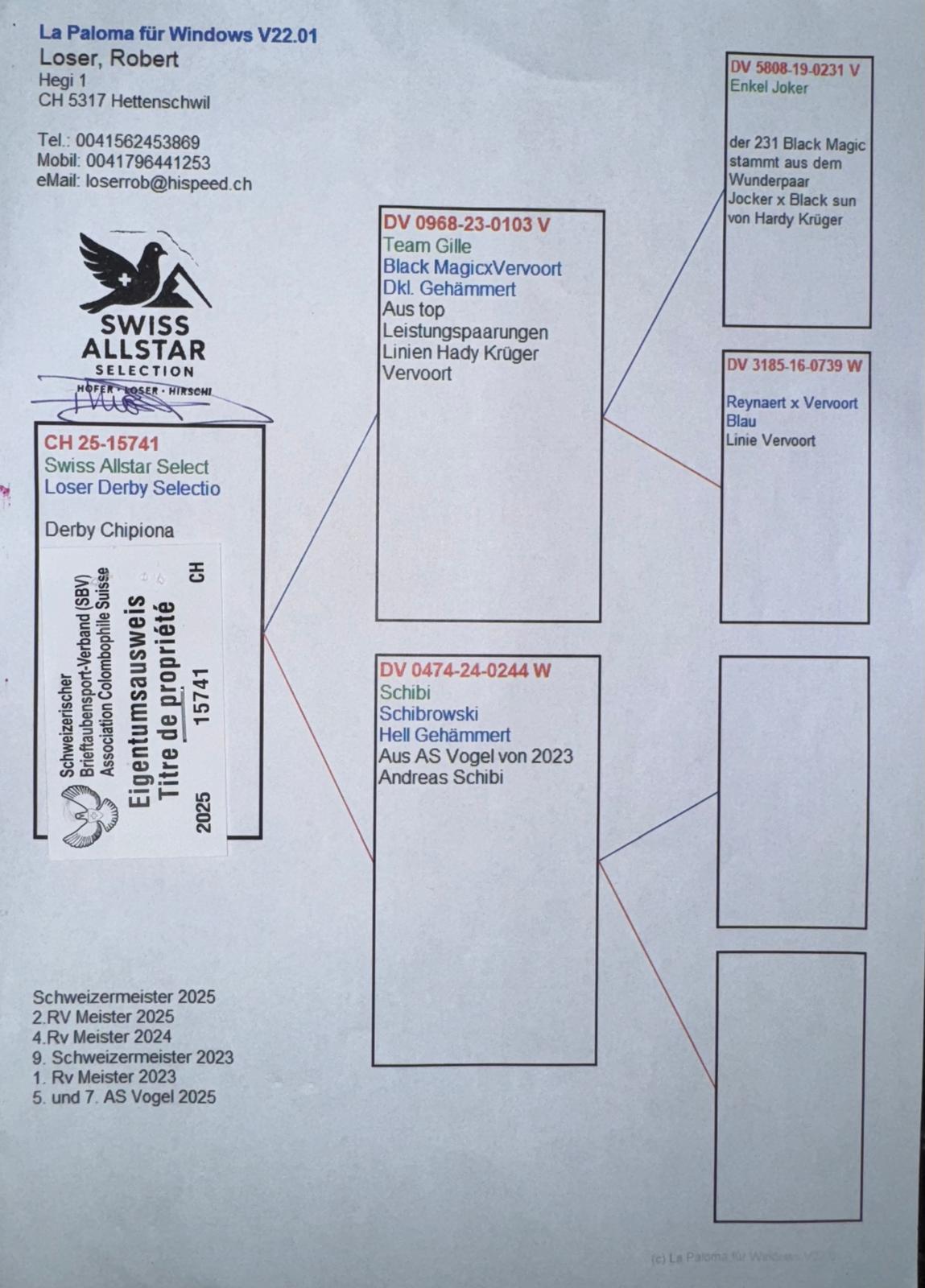 406	place EXTRA FINAL (656 km) SWISS ALLSTAR SELECTION	  CH-25-15741	