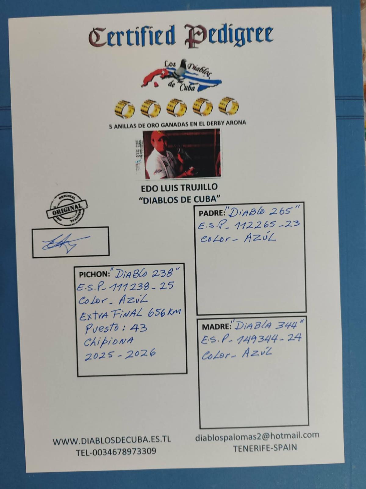 43	place EXTRA FINAL (656 km) 	 DIABLOS DE CUBA & FLORIN	 ESP-25-111238	
