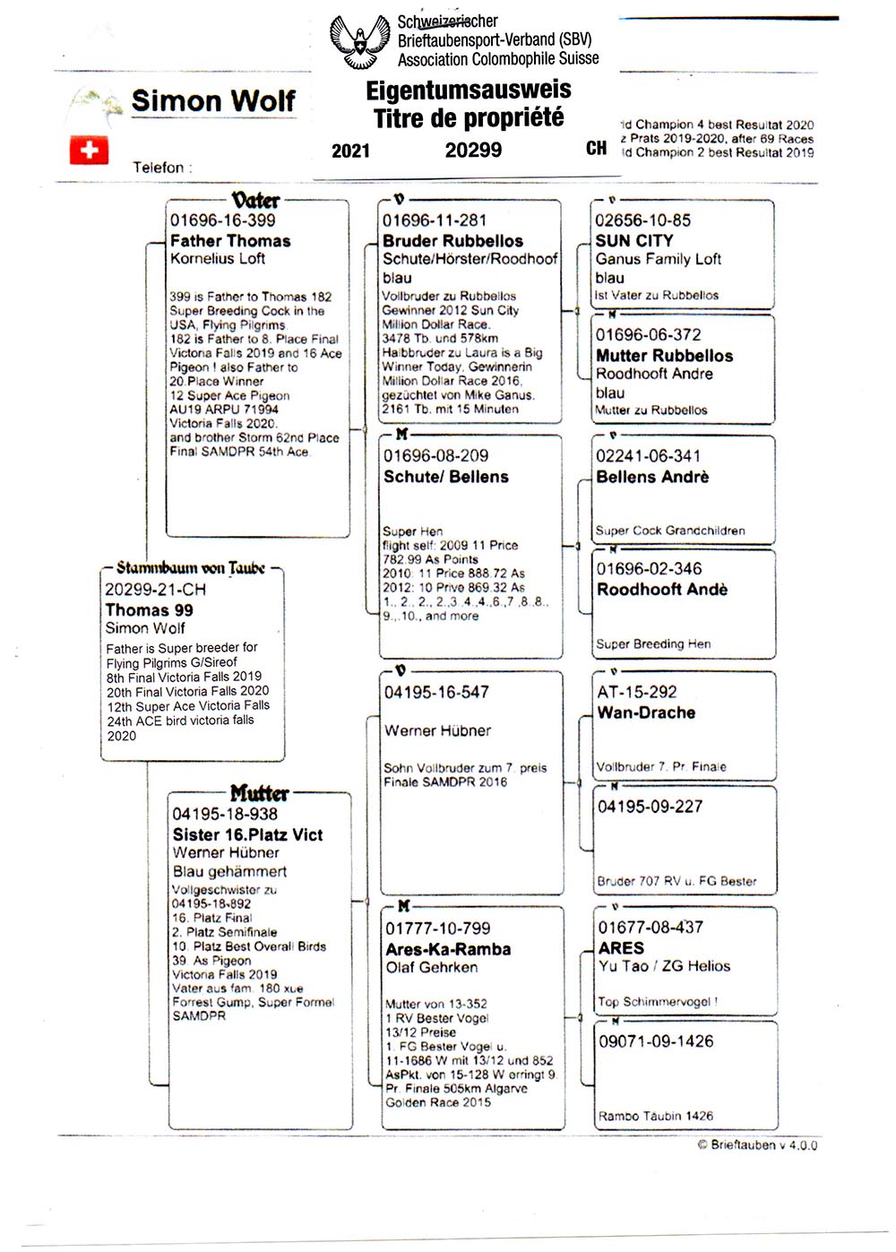 CH 21 20299 M - HALF BROTHER THOMAS 182 (SIMON WOLF)