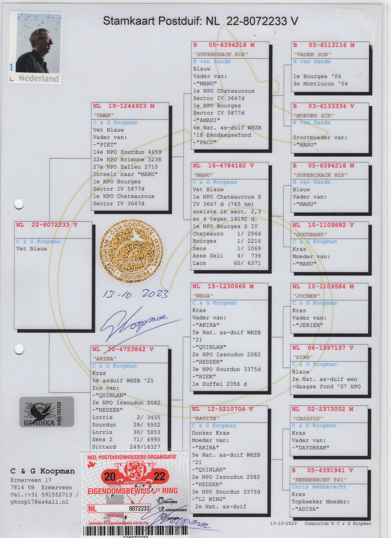 NL 22 8072233 F - C & G Koopman - Granddaughter Manu